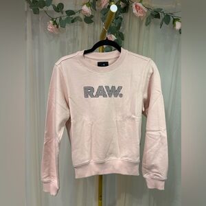 G-Star RAW Pink Logo Crewneck Sweatshirt Women’s Small NWT